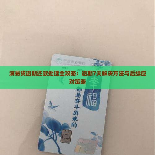 满易贷逾期还款处理全攻略：逾期7天解决方法与后续应对策略