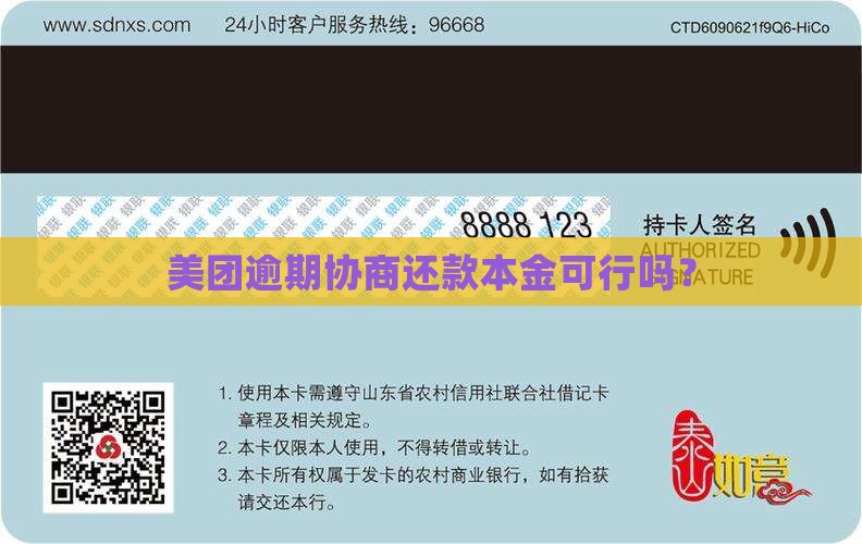 美团自行协商还本金可以吗