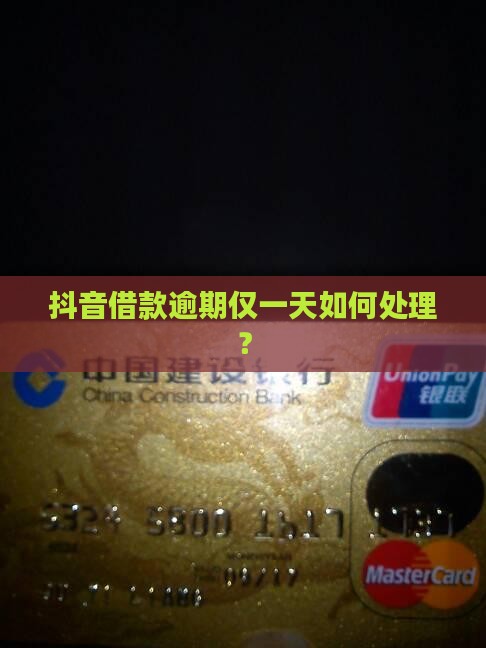 抖音借款逾期了一天怎么办