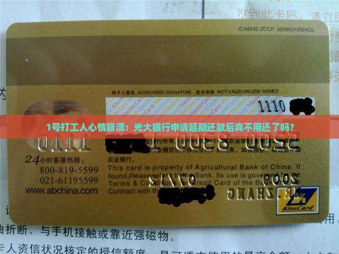 光大申请延期还款后是否仍需还款