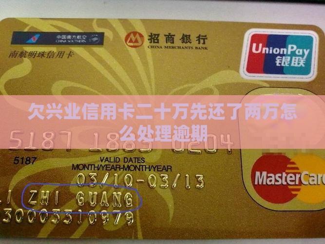 欠兴业信用卡二十万先还了两万应该怎么处理