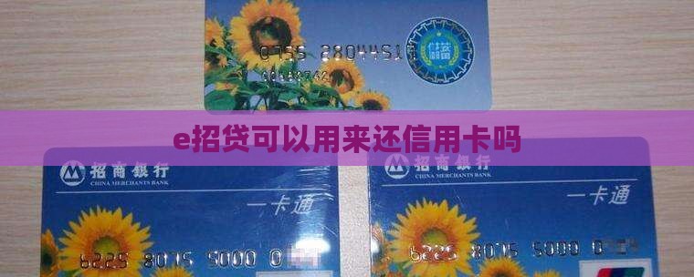 e招贷可以用来还信用卡吗