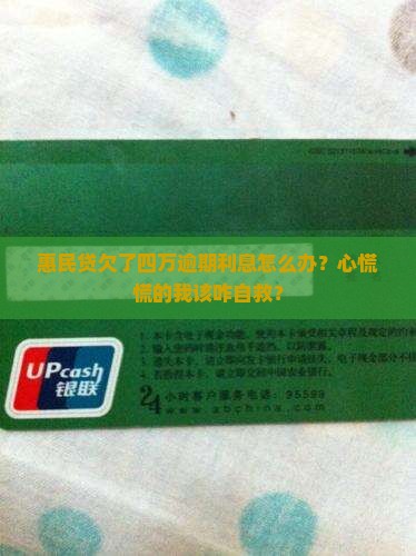 惠民贷欠款四万逾期利息该怎么处理
