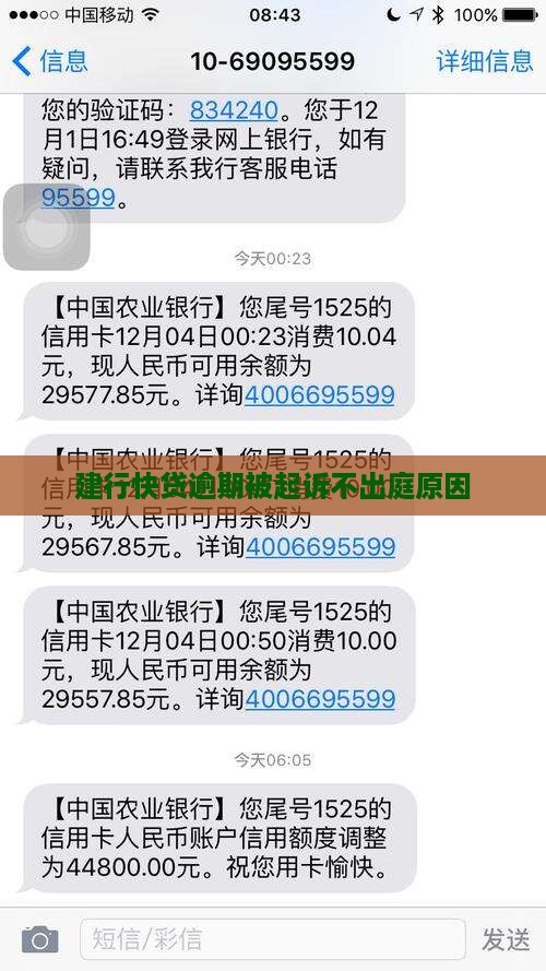 建行快贷被起诉不出庭原因是什么