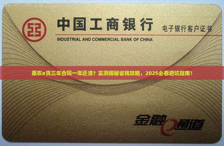 惠农e贷三年合同一年还款成功