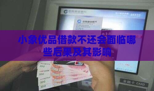 小象优品借款不还会面临哪些后果
