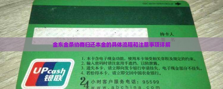 金东金条协商归还本金的具体流程和注意事项