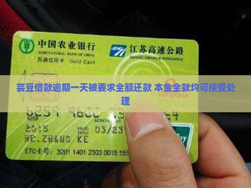 芸豆借款逾期一天要求全额还款可以还本金