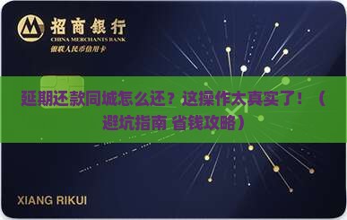 延期还款同城怎么还的啊