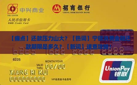 宁银消费金融还款期限是多久
