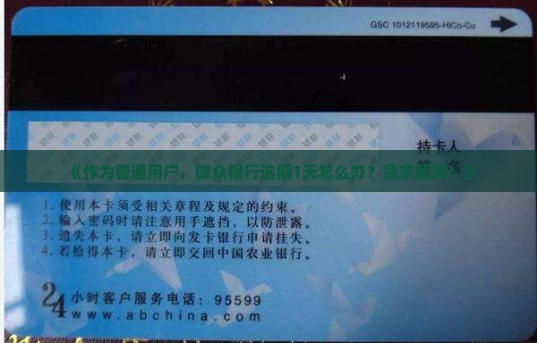 微众银行欠款逾期一天怎么处理