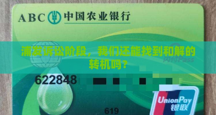 浦发诉讼阶段怎么协商