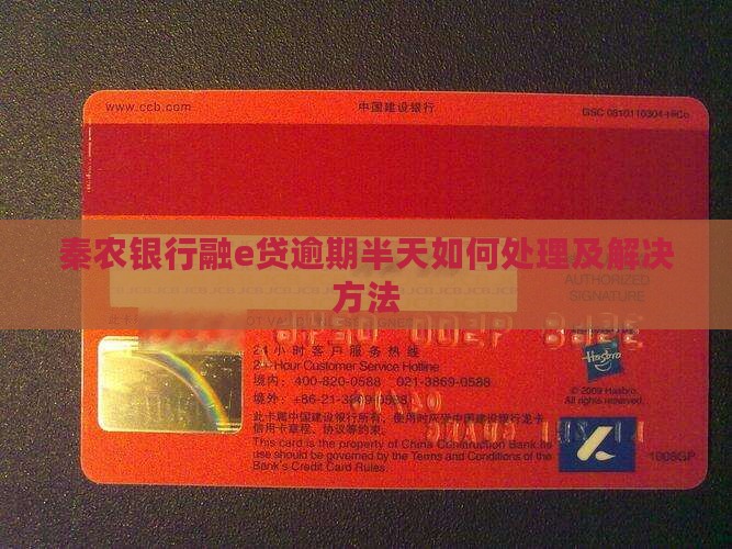 秦农银行融e贷逾期半天如何处理