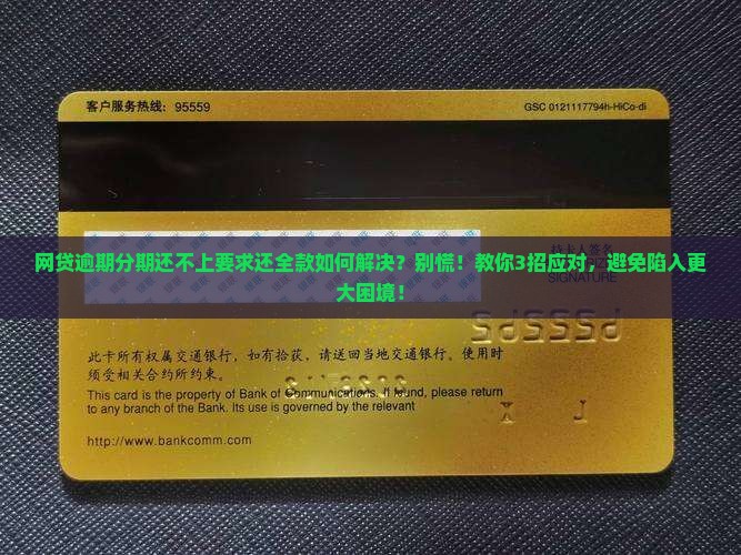 网贷逾期分期还不上要求还全款如何解决