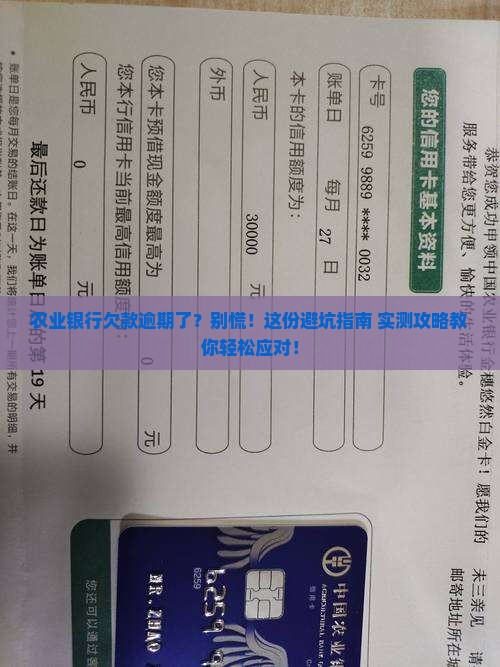 农业银行欠款逾期了怎么处理