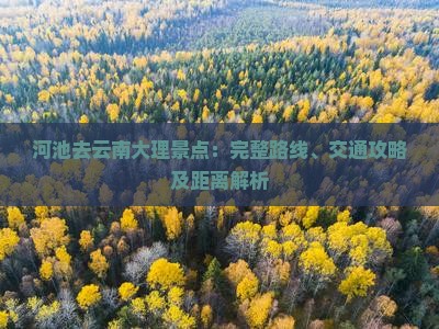 河池去云南大理景点：完整路线、交通攻略及距离解析