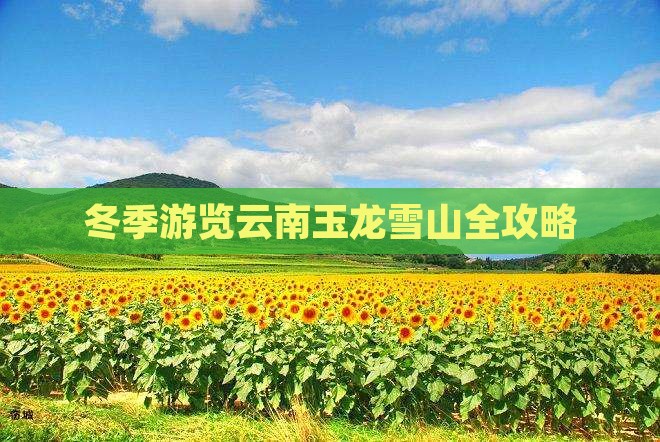 冬季游览云南玉龙雪山全攻略
