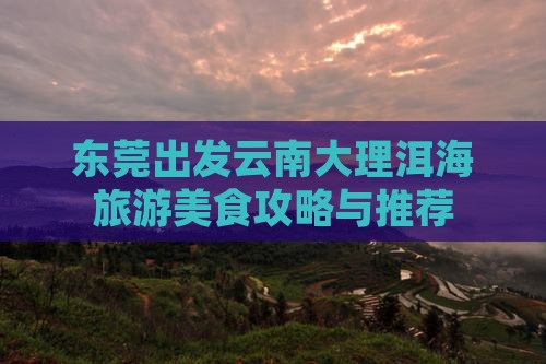 东莞出发云南大理洱海旅游美食攻略与推荐