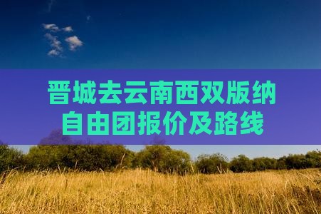 晋城去云南西双版纳自由团报价及路线