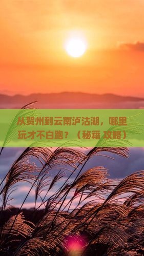 贺州到云南泸沽湖哪里玩