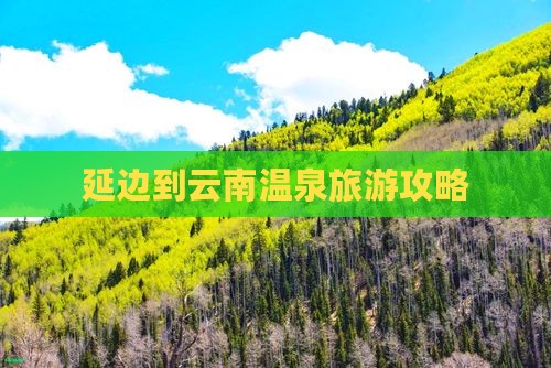 延边到云南温泉必去地
