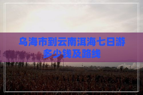 乌海市到云南洱海七日游