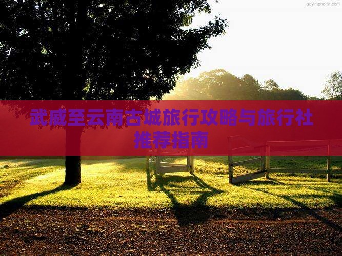 武威至云南古城旅行攻略与旅行社推荐指南