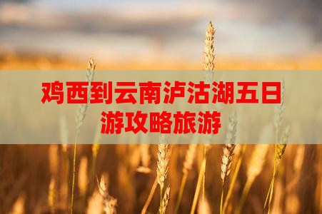 鸡西到云南泸沽湖五日游