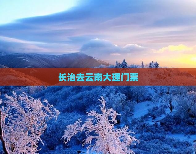 长治去云南大理门票