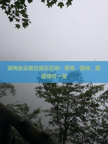 滨州去云南古城五日游：费用、路线、跟团报价一览
