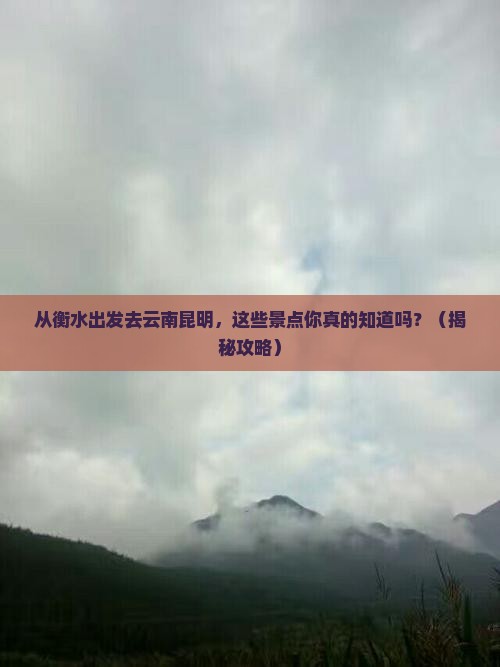 衡水去云南昆明景点