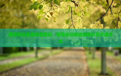 莆田到云南温泉哪里玩