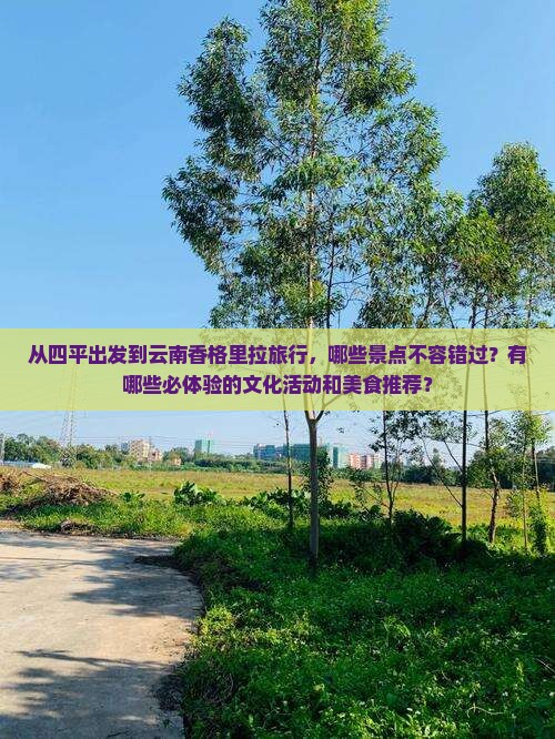 从四平出发到云南香格里拉旅行，哪些景点不容错过？有哪些必体验的文化活动和美食推荐？