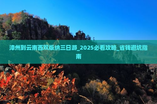 漳州到云南西双版纳三日游