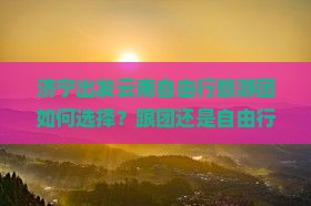 济宁出发云南自由行旅游团如何选择？跟团还是自由行更适合？哪些景点不容错过？