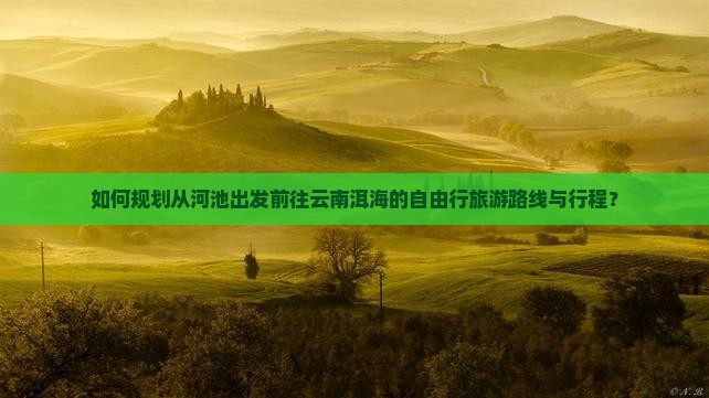 如何规划从河池出发前往云南洱海的自由行旅游路线与行程？