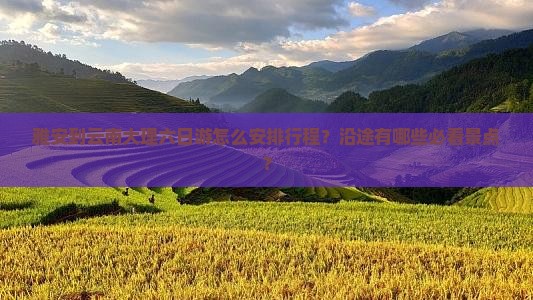 雅安到云南大理六日游怎么安排行程？沿途有哪些必看景点？