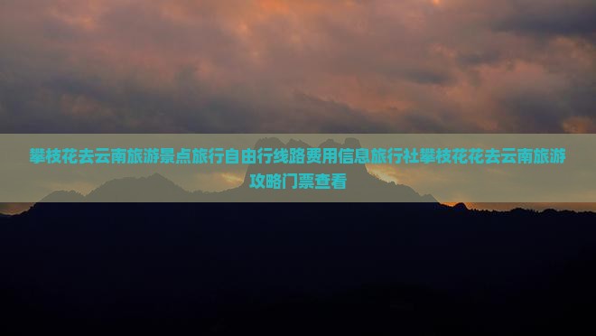 攀枝花去云南旅游景点旅行自由行线路费用信息旅行社攀枝花花去云南旅游攻略门票查看