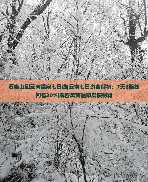石嘴山到云南温泉七日游