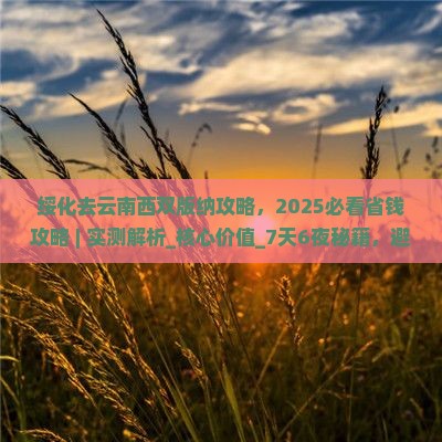 绥化去云南西双版纳攻略
