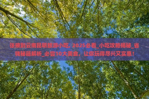 张掖到云南昆明旅游小吃