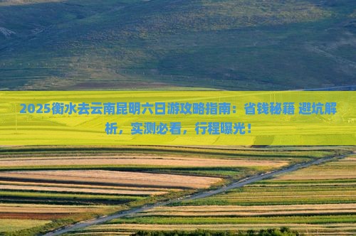 衡水去云南昆明六日游