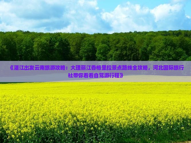 《湛江出发云南旅游攻略：大理丽江香格里拉景点路线全攻略，河北国际旅行社带你看看自驾游行程》