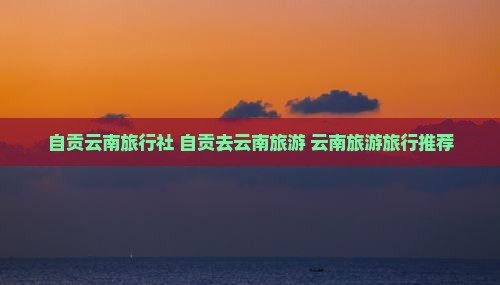 自贡去云南旅行社