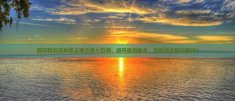 如何规划玉树至云南古城七日游，避开旅游痛点，享柿浸式旅行体验？