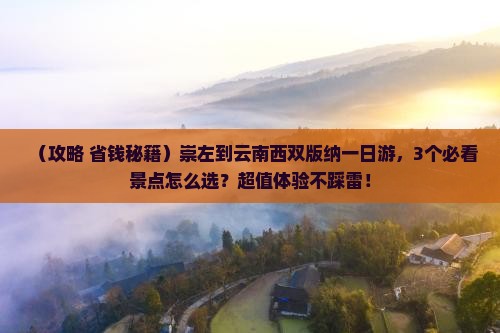 崇左到云南西双版纳一日