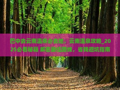 巴中去云南温泉必去地