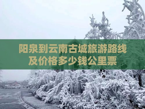 阳泉到云南古城旅游路线及价格多少钱公里票