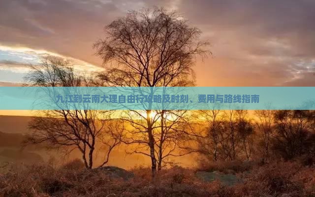 九江到云南大理自由行攻略及时刻、费用与路线指南