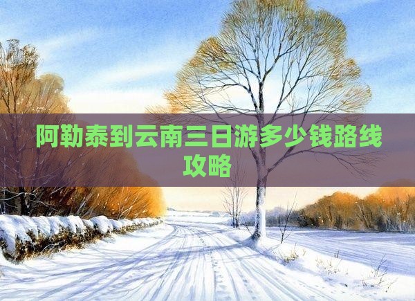 阿勒泰到云南三日游多少钱路线攻略